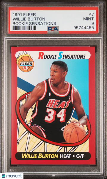 1991 Fleer Rookie Sensations Willie Burton #7 PSA 9