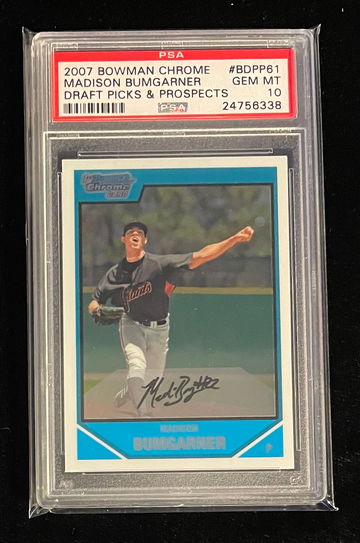 2007 BOWMAN CHROME MADISON BUMGARNER RC PSA 10 GEM MINT