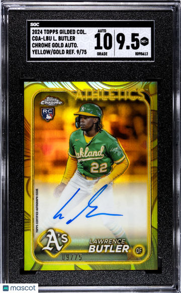 2024 Topps Gilded Collection Lawrence Butler #CGA-LBU Chrome Gold Autograph Yellow Gold Refractor SGC 9.5 Auto 10