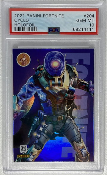 2021 Panini Fortnite Series 3 Legendary Cyclo #204 Holofoil PSA 10 Gem Mint