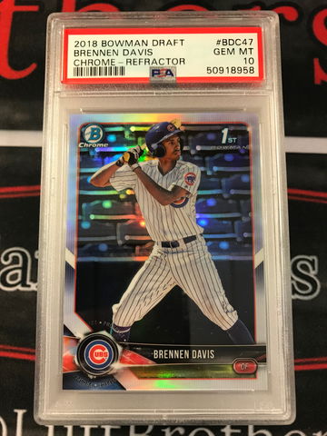 Brennen Davis 2018 Bowman Draft Refractor PSA 10
