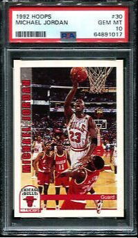 1992 Hoops 30 Michael Jordan Chicago Bulls PSA 10 Gem Mint