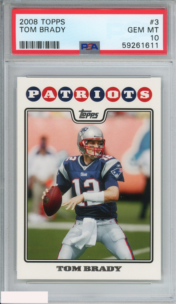 2008 TOPPS TOM BRADY #3 NEW ENGLAND PATRIOTS PSA 10 GEM MT