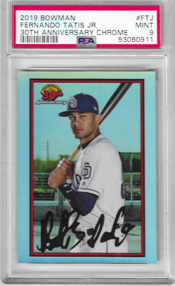 2019 Bowman Fernando Tatis Jr 30th Anniversary Chrome PSA 9