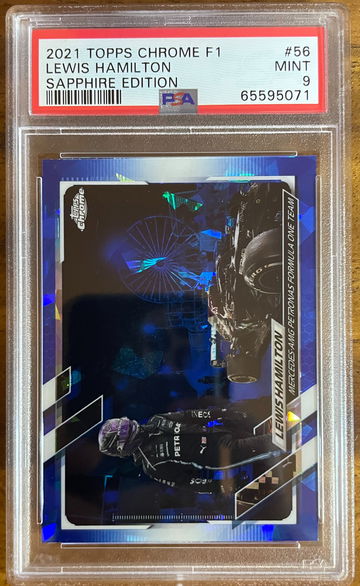 2021 TOPPS CHROME F1 SAPPHIRE LEWIS HAMILTON #56 PSA 9 MINT