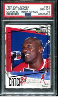 1997 Upper Deck UD Collector's Choice Catch 23 Media Circus 191 Michael Jordan Chicago Bulls PSA 10 Gem Mint