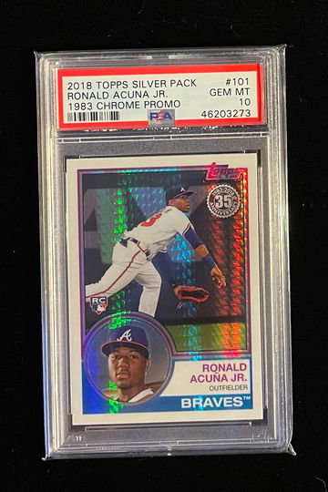 2018 TOPPS CHROME SILVER PACK 1983 RONALD ACUNA JR RC PSA 10 GEM MINT