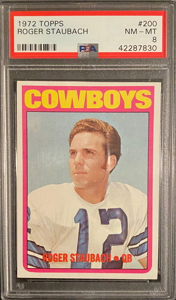 1972 Topps #200 Roger Staubach PSA 8 RC 