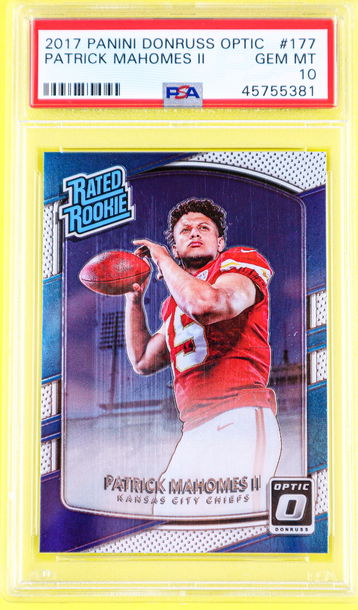 PATRICK MAHOMES RC 2017 PANINI DONRUSS OPTIC PSA 10 #177