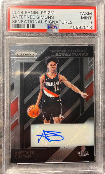 2018 Panini Prizm Anfernee Simons sensational signature PSA 10