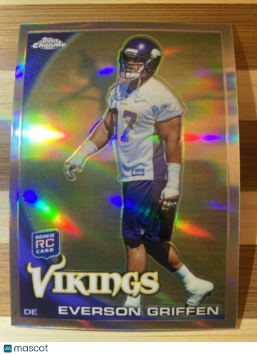 2010 Topps Chrome Refractors Vikings Football Card #C134 Everson Griffen