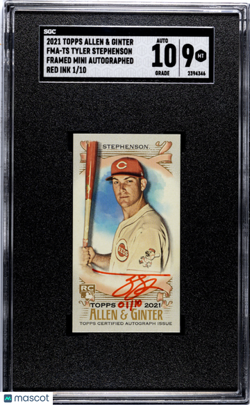 2021 Topps Allen & Ginter Tyler Stephenson #FMA-TS Framed Mini Autograph Red Ink SGC 9 Auto 10