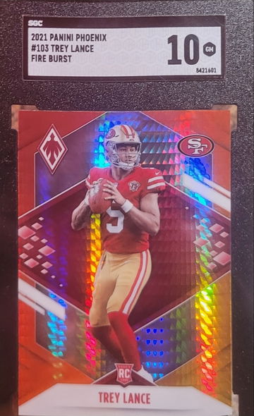 2021 Panini Phoenix #103 Trey Lance Fire Burst