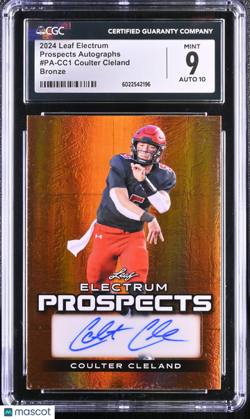 2024 Leaf Electrum Coulter Cleland #PA-CC1 Bronze Prospects Autographs CGC 9