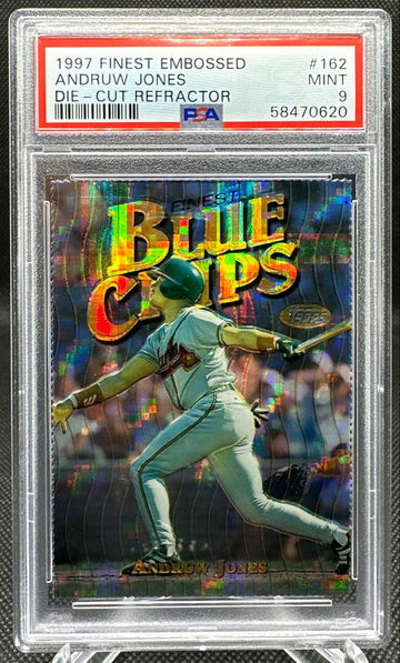 1997 Finest Gold Embossed Refractor Andruw Jones PSA 9