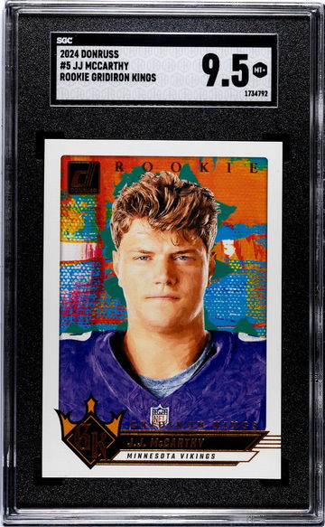 2024 Donruss #5 Jj Mccarthy Rookie Gridiron Kings SGC 9.5