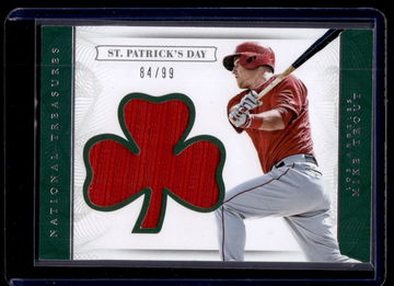 2016 Panini National Treasures St. Patrick's Day Mike Trout #SPD-MT Patch /99