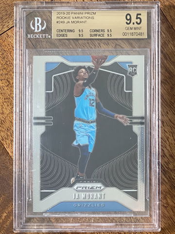 2019 PRIZM JA MORANT LAYUP VARIATION #248 BGS 9.5 TRUE GEM MINT