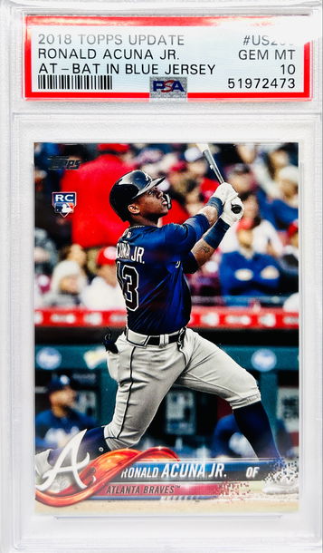 ⭐️ 2018 RONALD ACUNA TOPPS #US250 PSA 10  RC 🔥📈 