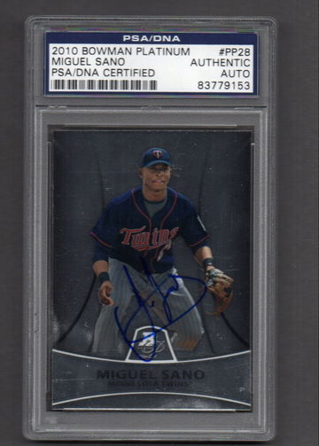 Miguel Sano Signed Autographed 2010 Bowman Platinum #28 PSA DNA COA RC