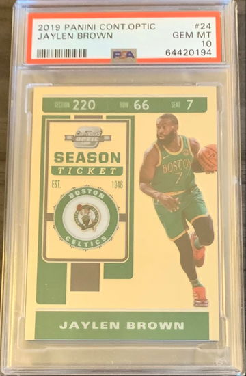 2019-20 Panini Contenders Optic - Jaylen Brown #24 Season Ticket - Graded PSA 10