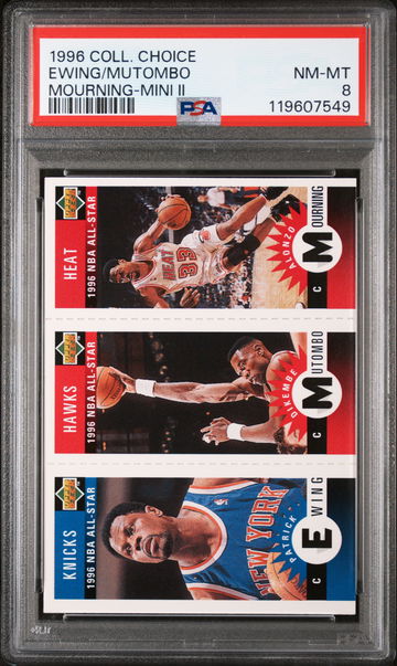 1996 Upper Deck Coll. Choice Mini II Ewing/Mutombo/Mourning #M145/M91/M135 PSA 8