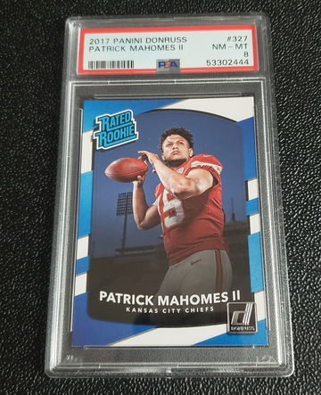 2017 Donruss Patrick Mahomes 327 PSA 8