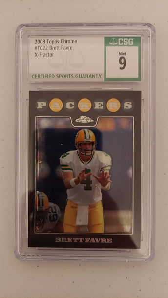 2008 Topps Chrome #TC22 Brett Favre X-Fractor CSG 9 MINT