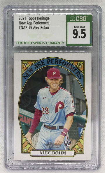 2021 Topps Heritage New Age Performers #NAP-15 Alec Bohm Rookie Card RC CSG 9.5