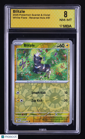 2025 Pokemon Scarlet & Violet White Flare Blitzle Reverse Holo MBA 8 #31