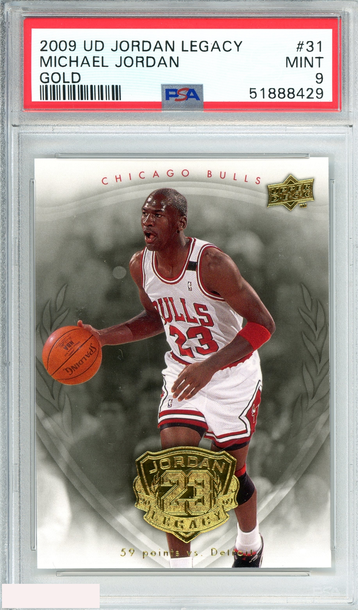 2009 UPPER DECK JORDAN LEGACY MICHAEL JORDAN #31 GOLD CHICAGO BULLS PSA 9 MINT