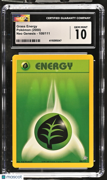 2000 Pokemon Neo Genesis Grass Energy CGC 10 #108/111
