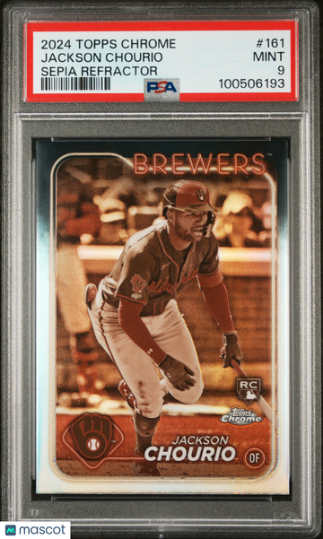 2024 Topps Chrome Jackson Chourio #161 Sepia Refractor PSA 9