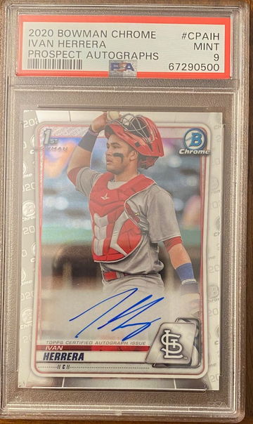 Ivan Herrera - 2020 Bowman Chrome Prospects Rookie Auto - PSA 9