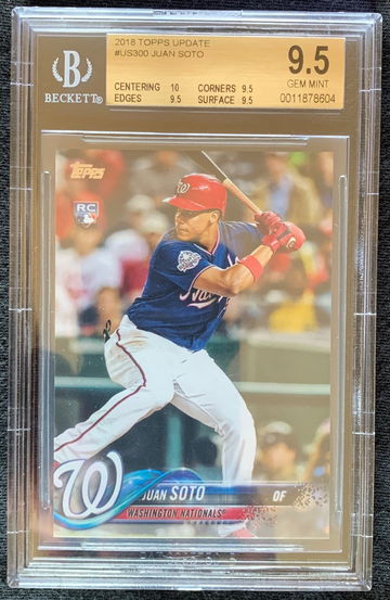 Juan Soto 2018 Topps Update US300 BGS GEM great 10 and 9.5 subgrades! *tiny case scratch near thigh*
