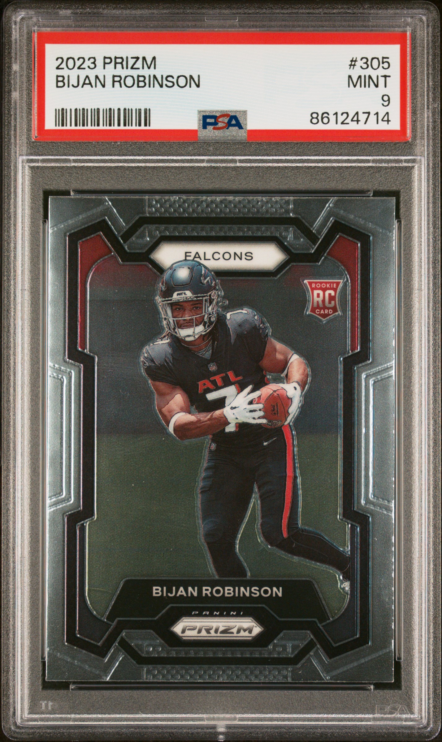 Bijan Robinson 2023 Panini Prizm #305 Rookie RC PSA9 MINT Falcons