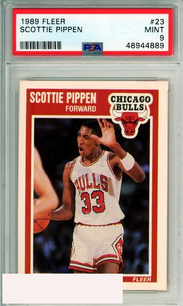 1989 FLEER SCOTTIE PIPPEN #23 CHICAGO BULLS HOF PSA MINT 9