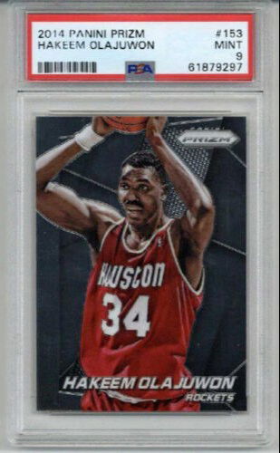 2014 PANINI PRIZM #153 HAKEEM OLAJUWON CARD HOUSTON ROCKETS PSA 9 LOW POP