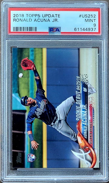2018 RONALD ACUNA JR Topps Update Rookie Debut PSA 9 RC #US252 