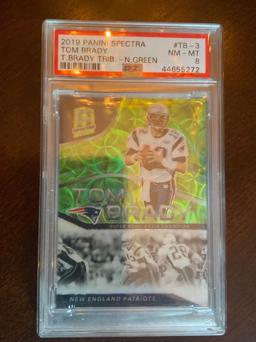 2019 panini spectra Tom Brady green psa 8