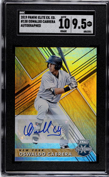 2019 Panini Elite Extra Edition Oswaldo Cabrera #138 Auto SGC 9.5 Auto 10