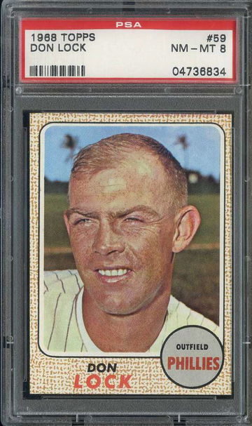 1968 TOPPS #59 DON LOCK PSA 8