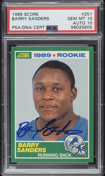 Barry Sanders 1989 Score ROOKIE AUTO #257 PSA 10 DNA 10