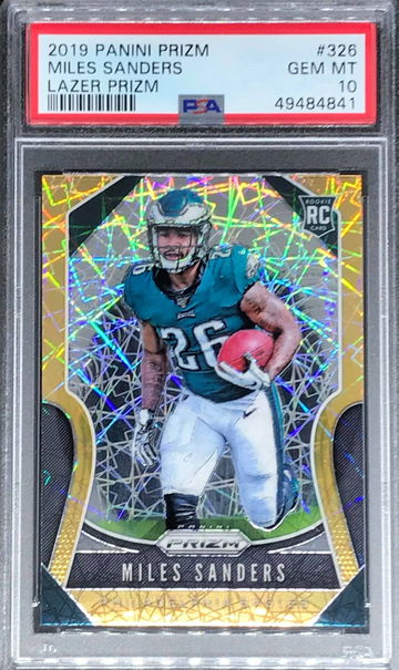 Miles Sanders 2019 Panini Prizm Lazer Prizm RC Rookie PSA 10
