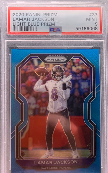 Psa 9 light blue Lamar Jackson