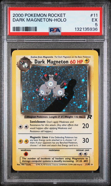 2000 Pokemon Team Rocket Holo Dark Magneton #11 PSA 5