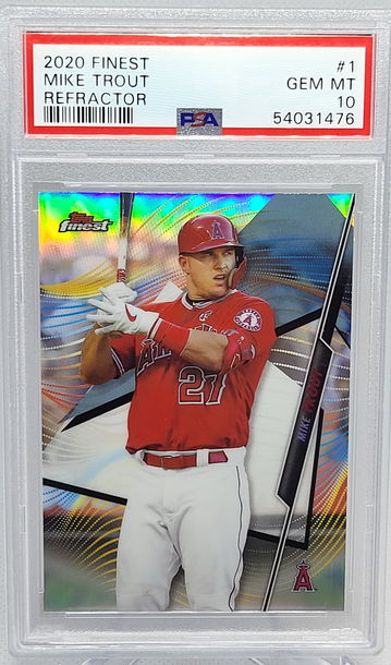 2020 Topps Finest #1 Mike Trout Refractor PSA 10