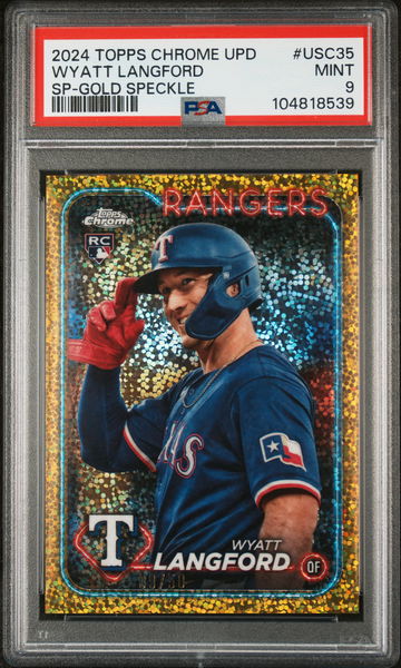 2024 Topps Chrome Update Sp-Gold Speckle Wyatt Langford #USC35 /50 PSA 9