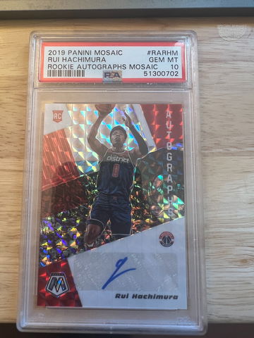 Rui Hachimura 2019 Mosaic Rookie Auto PSA 10