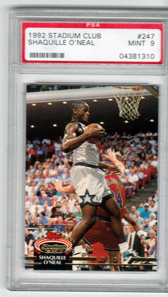 1992 Stadium Club Shaquille O'Neal PSA 9 Mint